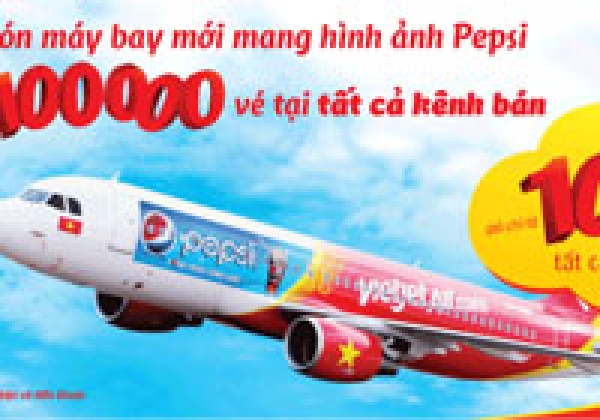 Chào đón tàu bay mới mang biểu tượng Pepsi, 100,000 vé giá chỉ từ 100,000 đồng.